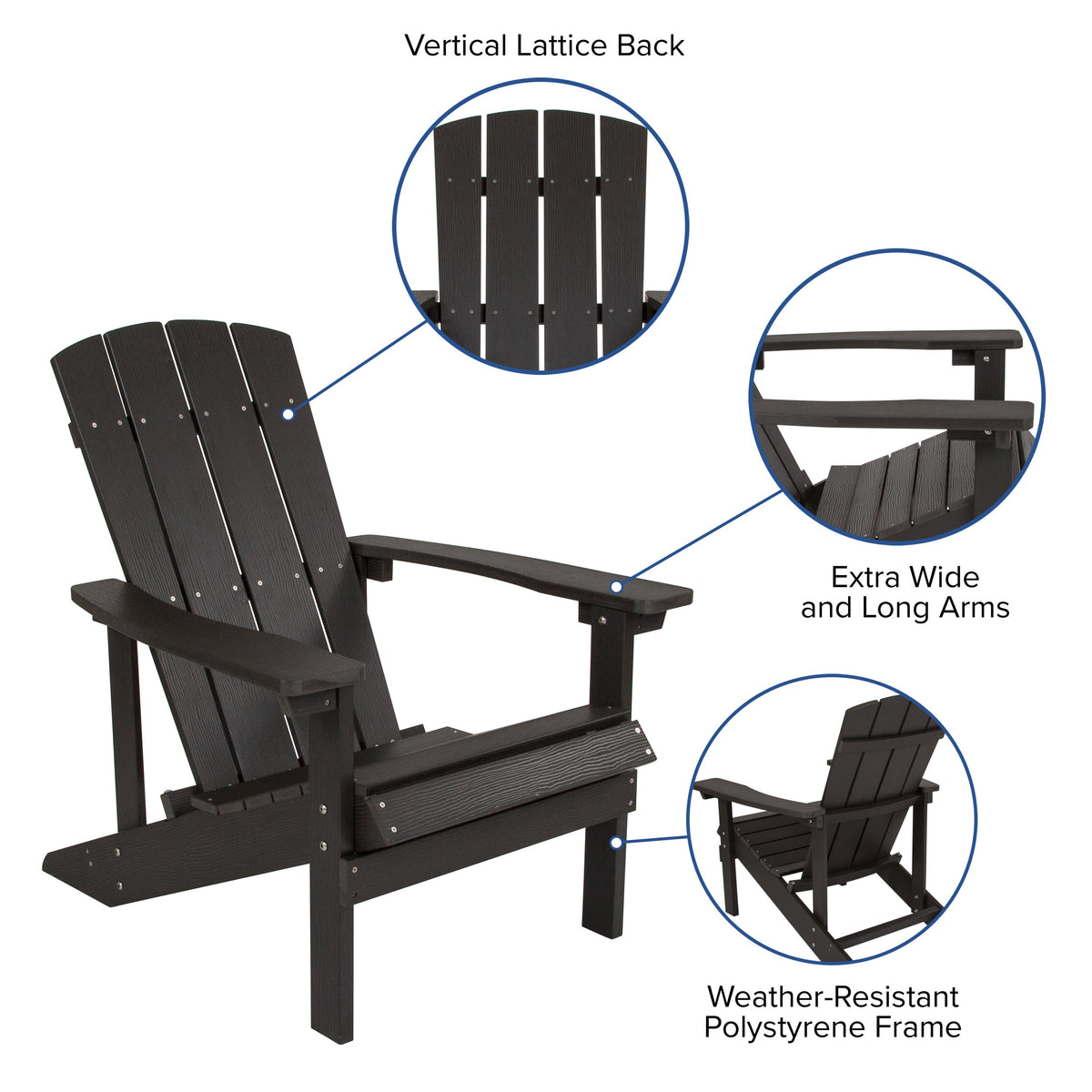 Slate Gray |#| Star & Moon Fire Pit with Mesh Cover & 2 Slate Gray Poly Resin Adirondack Chairs