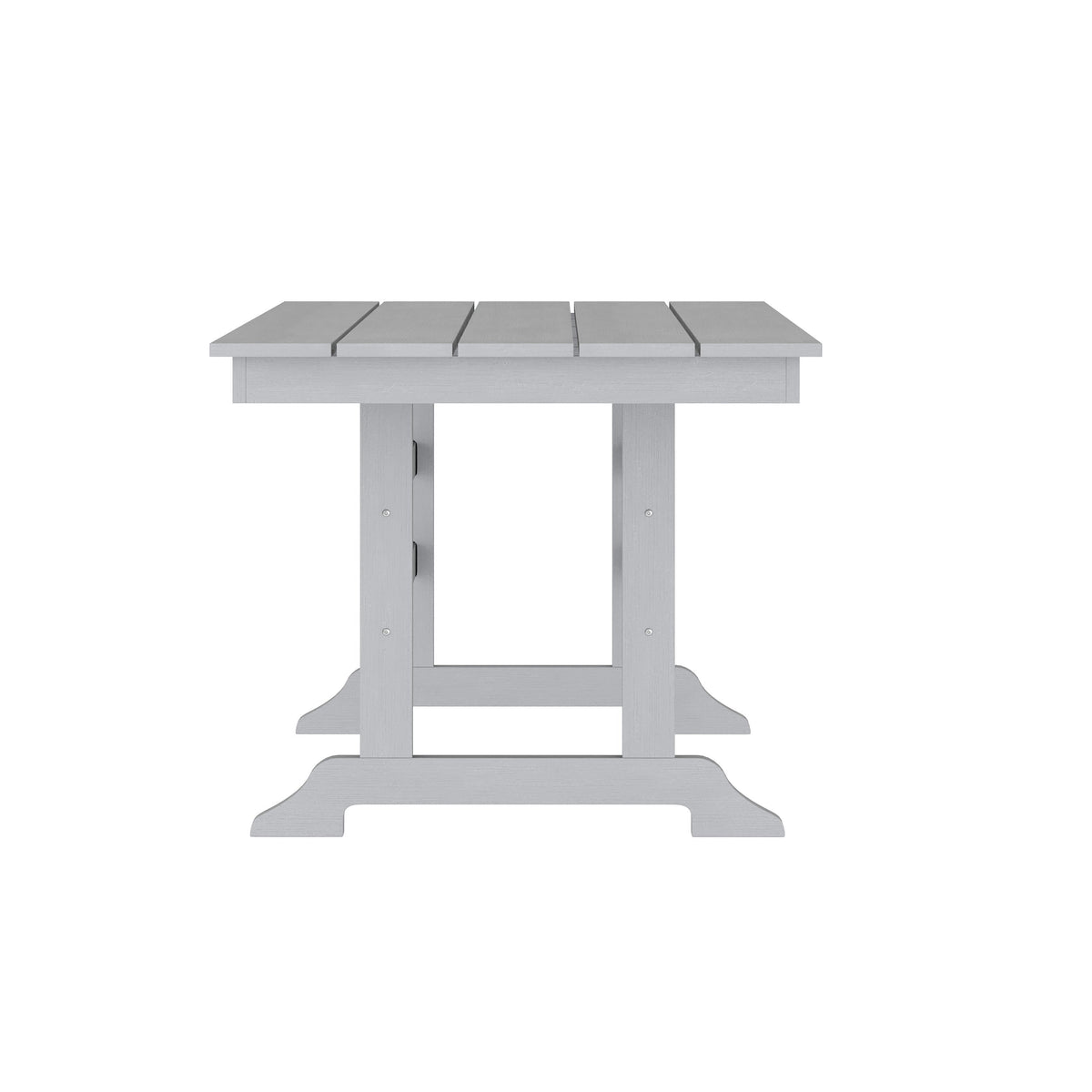 Gray |#| Commercial Grade Indoor-Outdoor 72" Rectangle Adirondack Style Table in Black