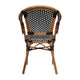 Black & White/Natural Frame |#| All-Weather Commercial Paris Chair with Bamboo Print Metal Frame-Black/White