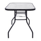 Gray |#| Commercial 5 Pc Outdoor Patio Dining Set with Glass Table and 4 Chairs - Gray