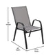 Gray |#| Commercial 5 Pc Outdoor Patio Dining Set with Glass Table and 4 Chairs - Gray