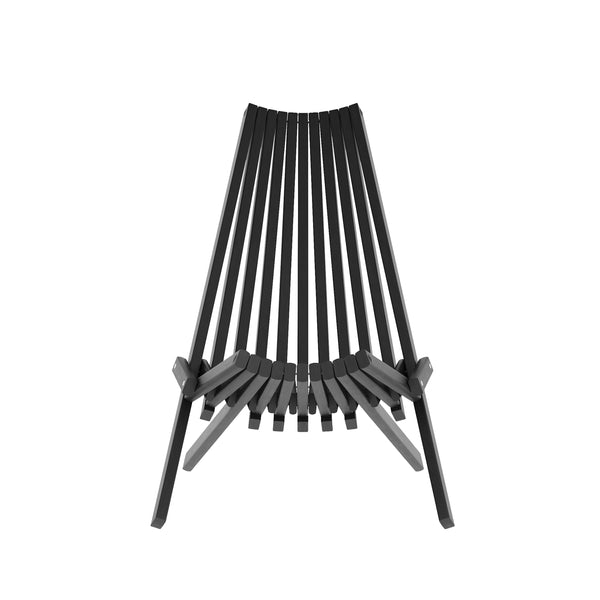 Black |#| Commercial Indoor/Outdoor Low Profile Acacia Wood Patio Folding Chair in Black