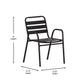 Commercial Patio Dining Set with Table, 2 Chairs, and 2 Arm Chairs in Black