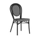 Black & White/Black Frame |#| All-Weather Commercial Paris Chair with Black Metal Frame-Black/White