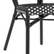 Black & White/Black Frame |#| All-Weather Commercial Paris Chair with Black Metal Frame-Black/White