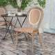 Natural & White/Light Natural Frame |#| All-Weather Commercial Paris Chair with Bamboo Print Metal Frame-Natural/White