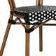 Black & White/Natural Frame |#| All-Weather Commercial Paris Chair with Bamboo Print Metal Frame-Black/White