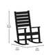 Black |#| 3pc Commercial Indoor/Outdoor Set with 2 Rocking Chairs and End Table in Black