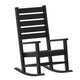 Black |#| 3pc Commercial Indoor/Outdoor Set with 2 Rocking Chairs and End Table in Black