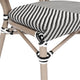 Black & White/Light Natural Frame |#| All-Weather Commercial Paris Chair with LT Natural Metal Frame-Black/White