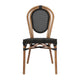 Black/Natural Frame |#| All-Weather Commercial Paris Chair with Natural Metal Frame-Black