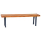 Indoor/Outdoor Solid Acacia Wood Slat Top Bench with Wood Legs - Natural/Black