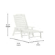 White |#| 3pc Commercial Indoor/Outdoor Adirondack Set with 2 Loungers, Side Table - White