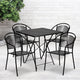 Black |#| 28inch Square Black Indoor-Outdoor Steel Folding Patio Table Set with 4 Chairs