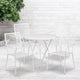 White |#| 30inch Round White Indoor-Outdoor Steel Folding Patio Table Set with 4 Chairs