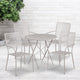 Light Gray |#| 30inch Round Light Gray Indoor-Outdoor Steel Folding Patio Table Set with 4 Chairs