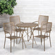 Gold |#| 30inch Round Gold Indoor-Outdoor Steel Folding Patio Table Set with 4 Chairs