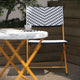 Navy & White |#| 3PC Navy and White Indoor/Outdoor PE Rattan Folding French Bistro Set