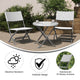 Gray & White |#| 3PC Gray/White and Charcoal Indoor/Outdoor PE Rattan Folding French Bistro Set