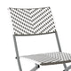 Gray & White |#| 3PC Gray/White and Charcoal Indoor/Outdoor PE Rattan Folding French Bistro Set