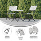 Black & White |#| 3PC Black and White Indoor/Outdoor PE Rattan Folding French Bistro Set