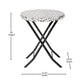 Black & White |#| 3PC Black and White Indoor/Outdoor PE Rattan Folding French Bistro Set