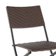 Brown |#| 3PC Brown and Black Indoor/Outdoor PE Rattan Folding French Bistro Set