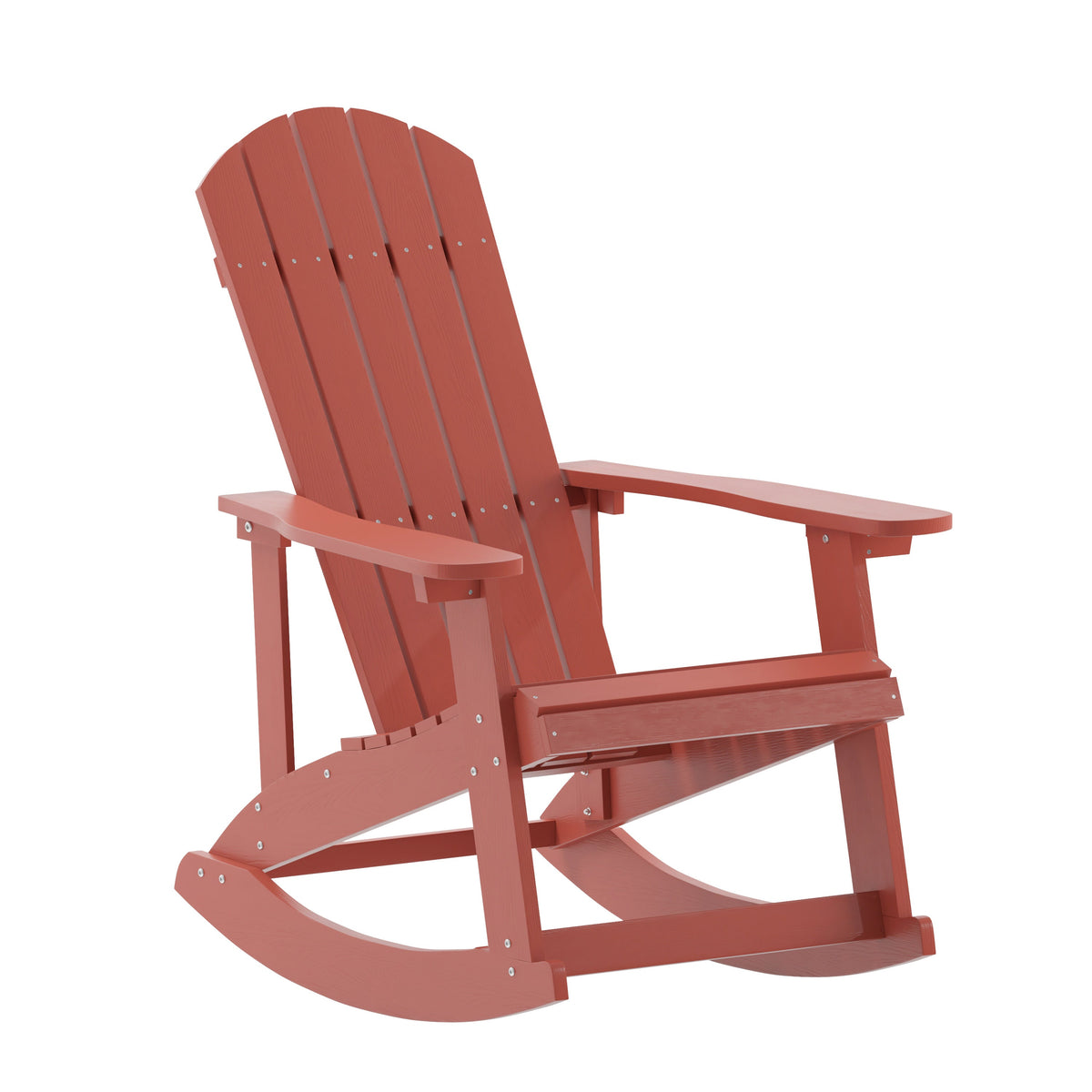 Red |#| Adirondack Style Poly Resin Wood Rocking Chair for Indoor/Outdoor Use - Black