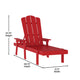 Red |#| All-Weather Commercial Adjustable Lounge Chair with Fold Out Cupholder - Red