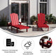 Red |#| Set of 2 All-Weather Commercial Adjustable Lounge Chairs with Cupholders - Red