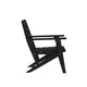 Black |#| Commercial All Weather Adirondack Table and 4 Chairs with Cupholders in Black