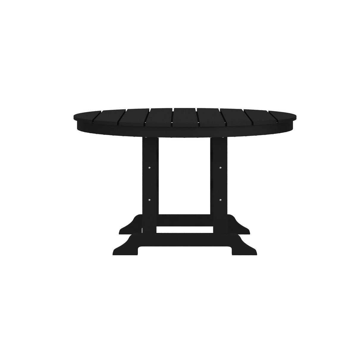 Black |#| Commercial All Weather Adirondack Table and 4 Chairs with Cupholders in Black