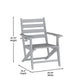 Gray |#| Commercial All Weather Adirondack Table and 4 Chairs with Cupholders in Gray