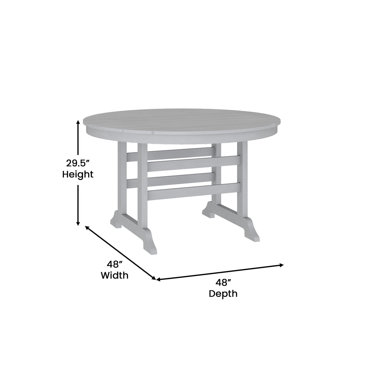 Gray |#| Commercial All Weather Adirondack Table and 4 Chairs with Cupholders in Gray